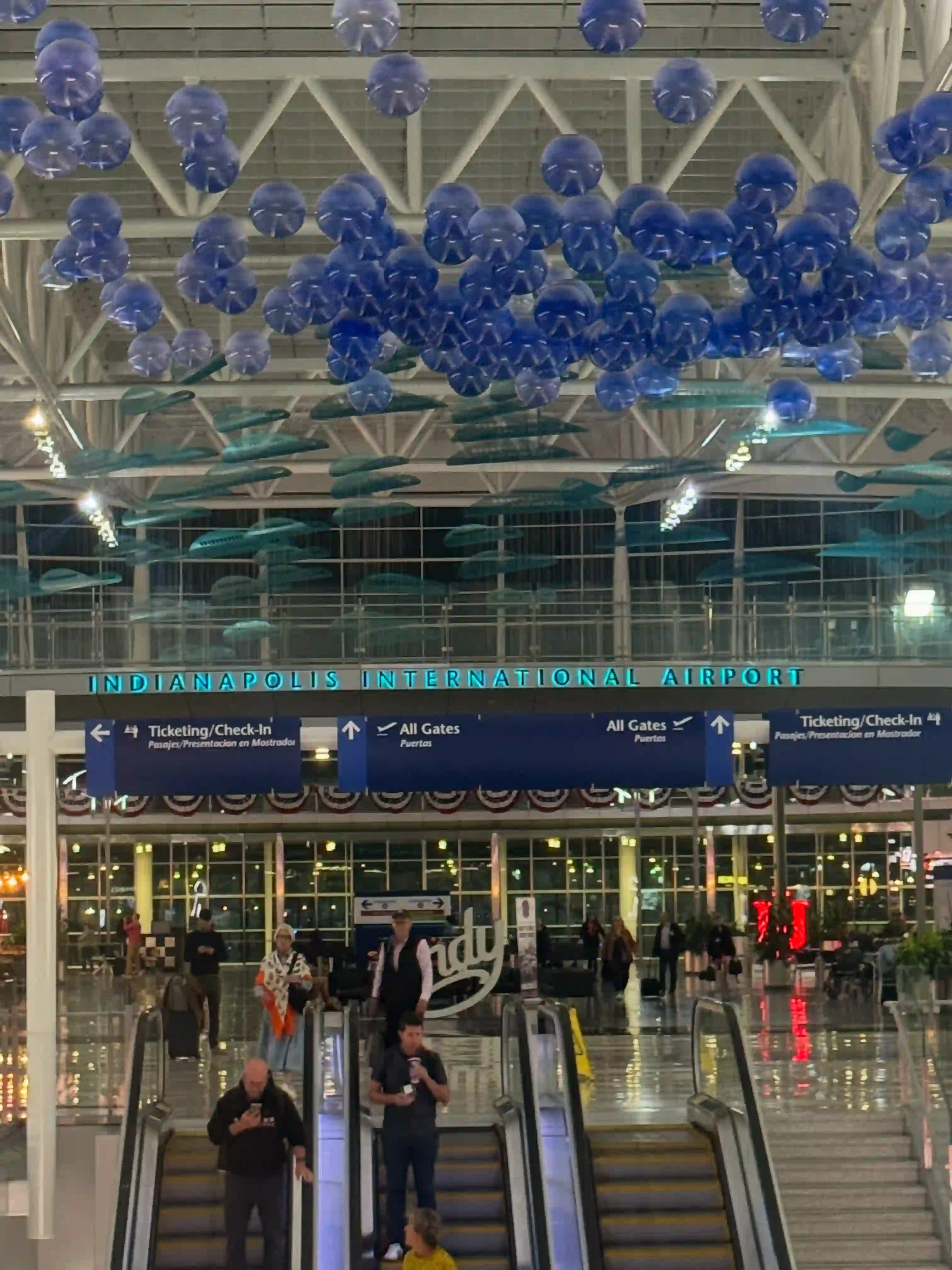 Arrivals level at Indianapolis International Airport