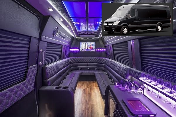 Luxury limo Sprinter for Indianapolis concert transportation