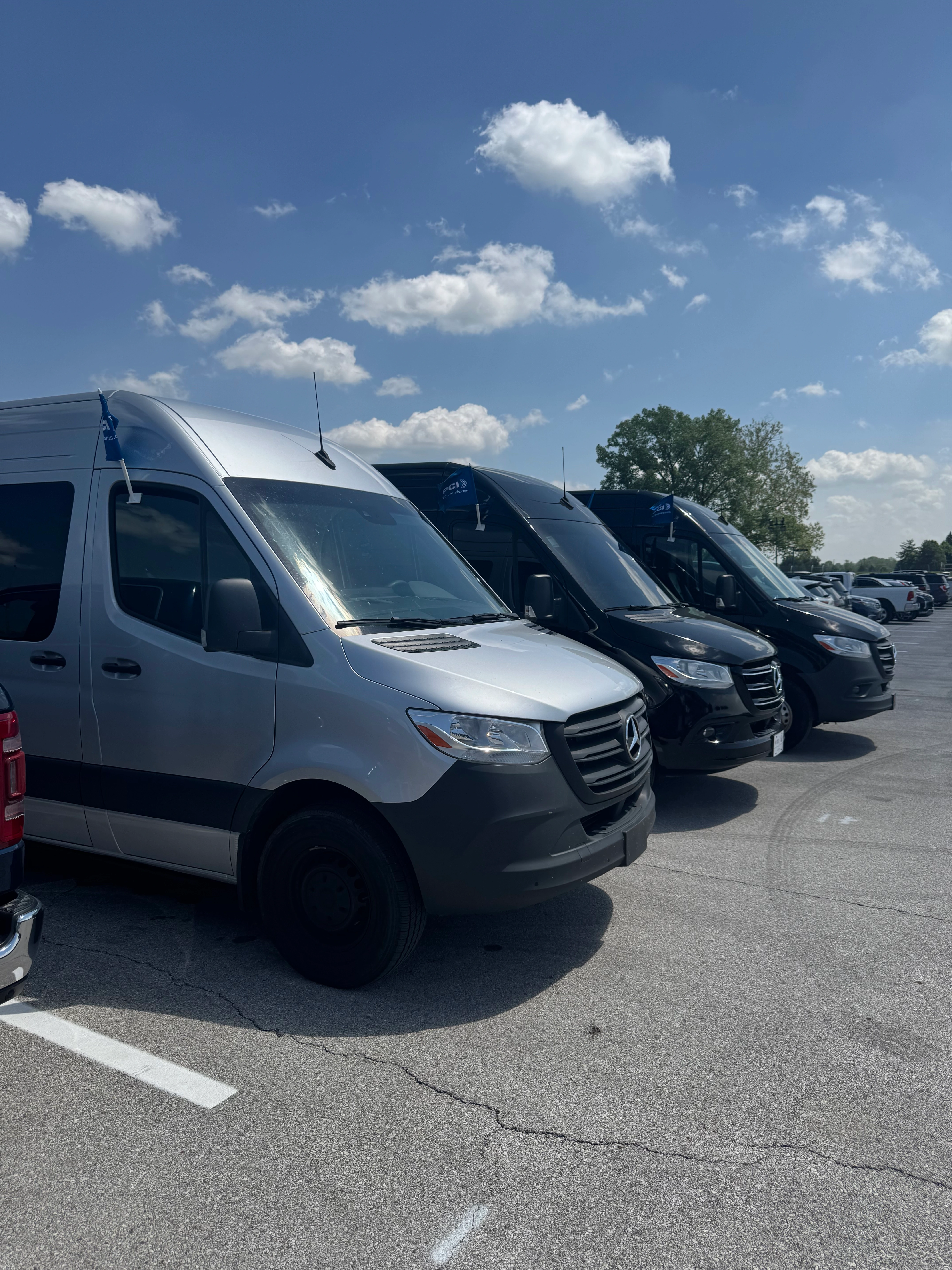 Lightning Limo Sprinter near the Indianapolis Motor Speedway on race weekend